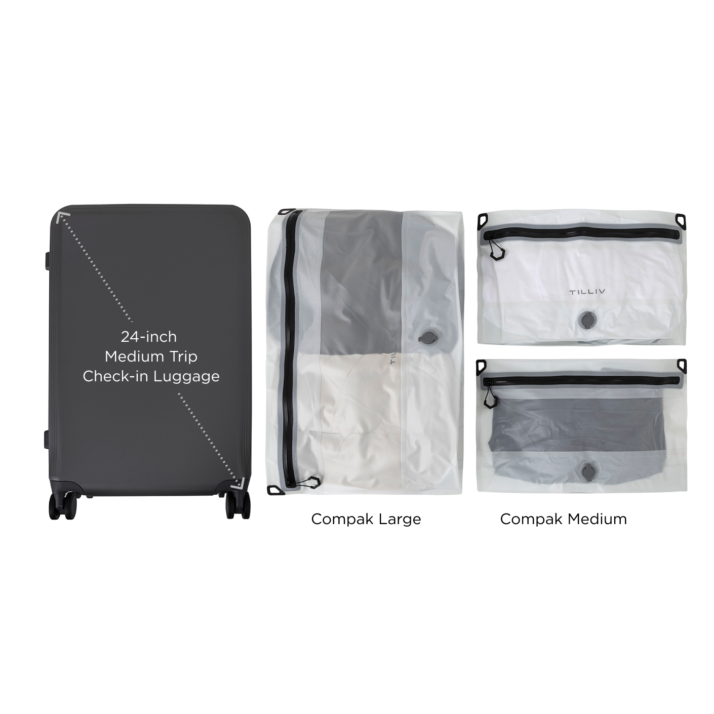 Compak Medium | Medium Vacuum Bags / Packs for Travel